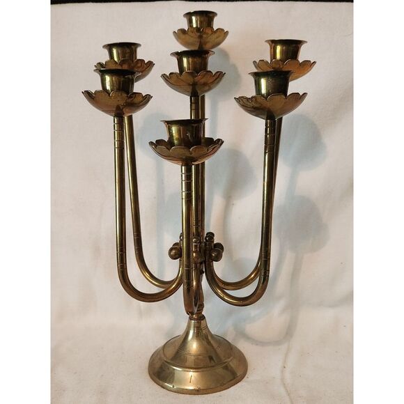 Other - Vintage Brass Candelabra 7 Candle 6 Arms‎